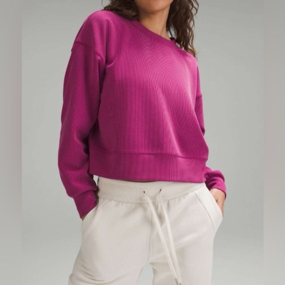 Lululemon Magenta Softstreme Perfectly Oversized Cropped Sweatshirt